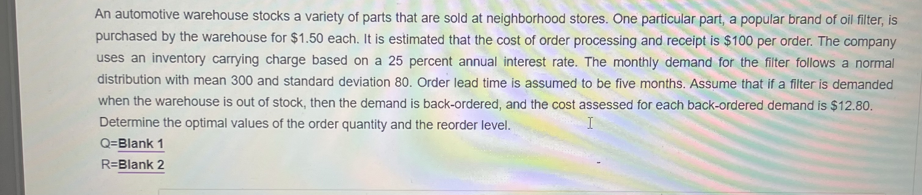 An automotive warehouse stocks a variety of parts