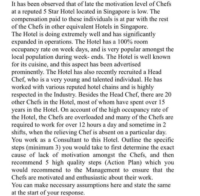 It has been observed that of late the motivation