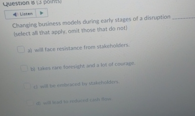 Listen Changing business models during early