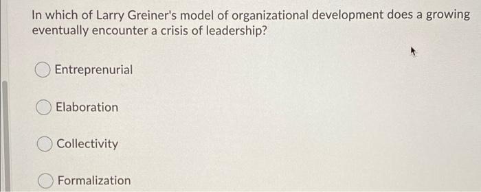 In which of Larry Greiner's model of