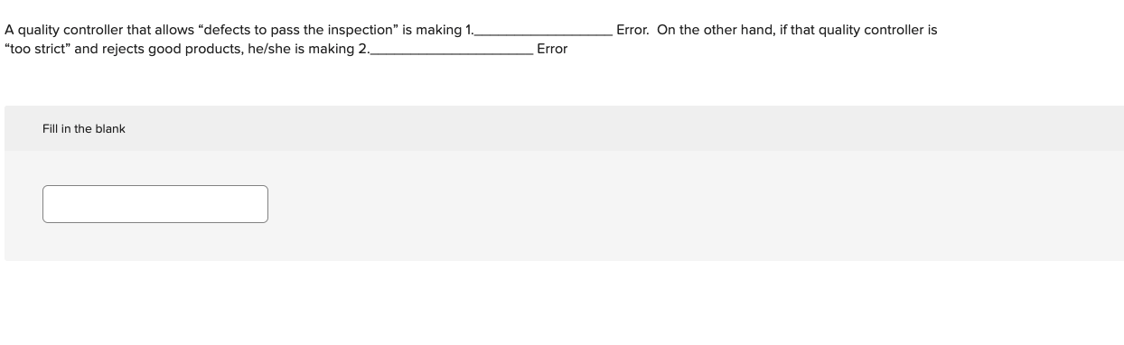 A quality controller that allows "defects to pass