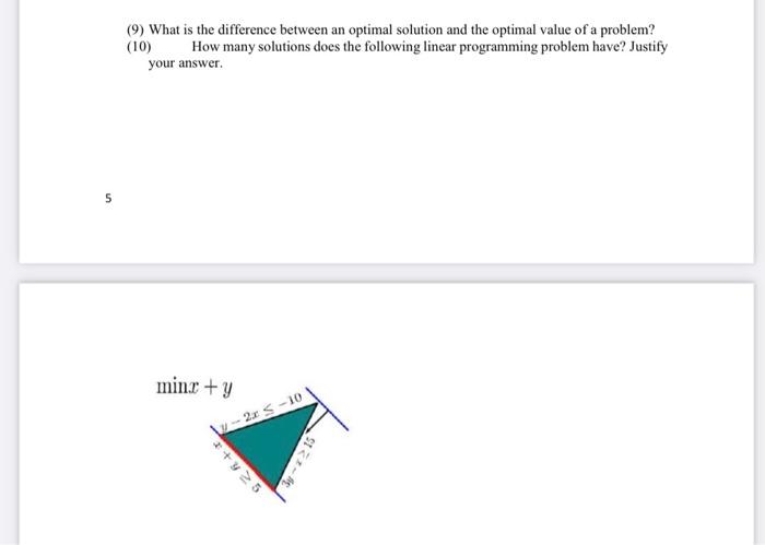 (9) What is the difference between an optimal