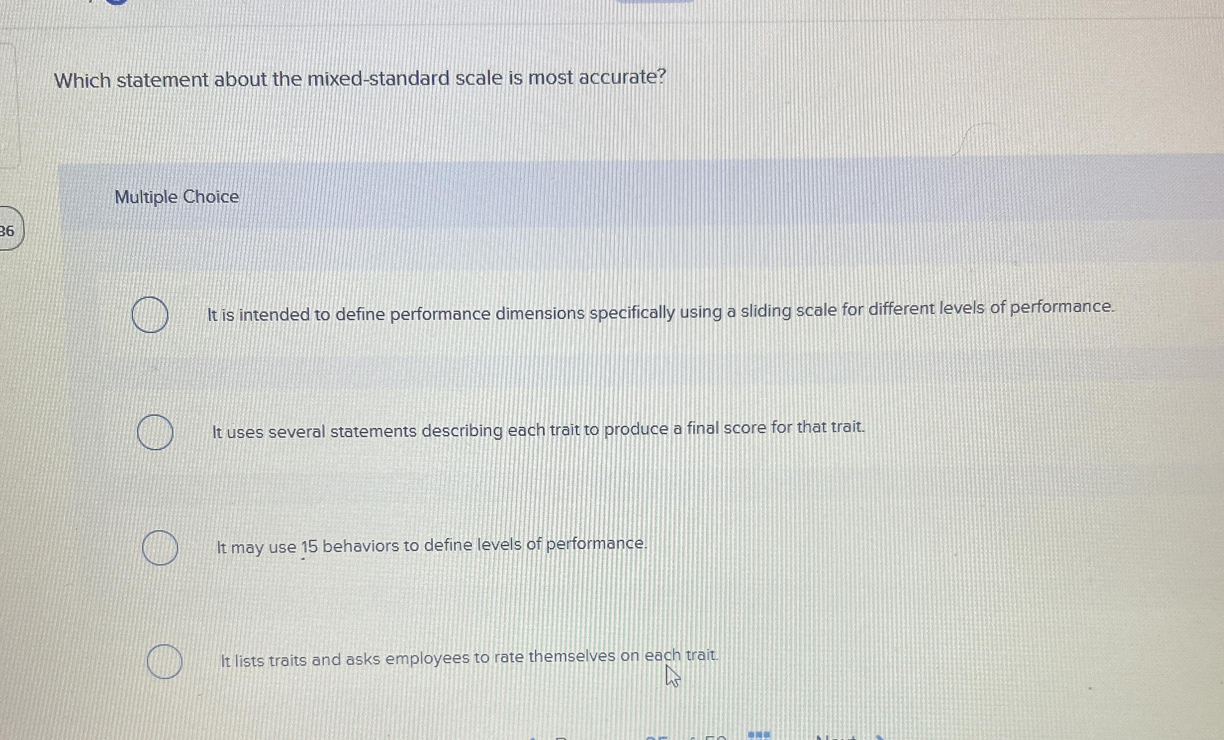 Which statement about the mixed - standard scale