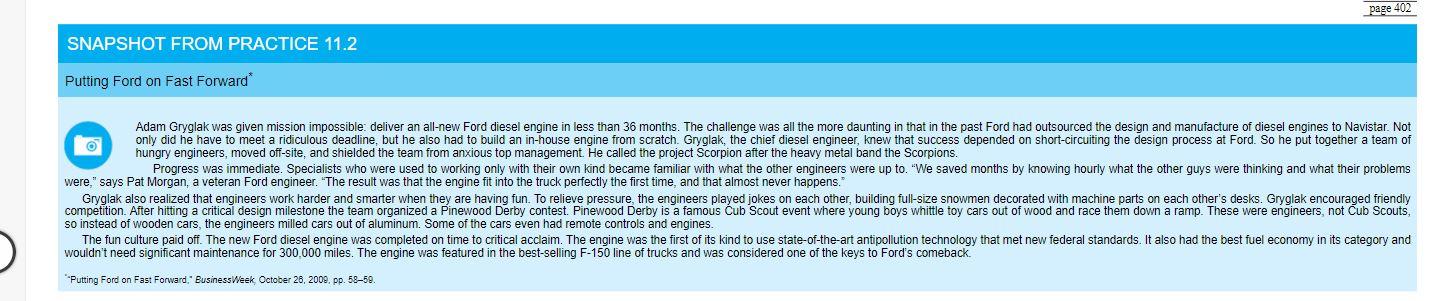 11.2Putting Ford on Fast Forward How important is