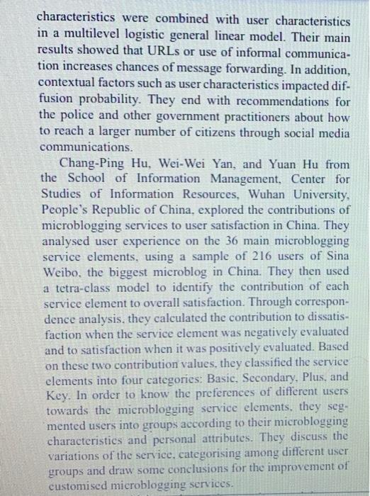 PLEASE UTILIZE THE FOLLOWING READING MATERIAL