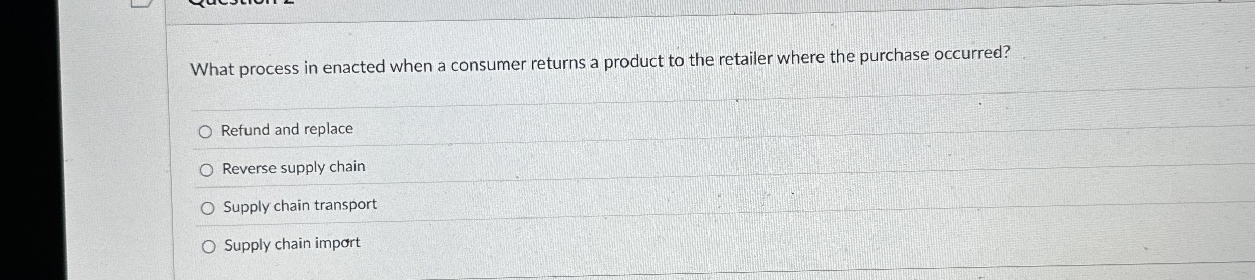 What process in enacted when a consumer returns a