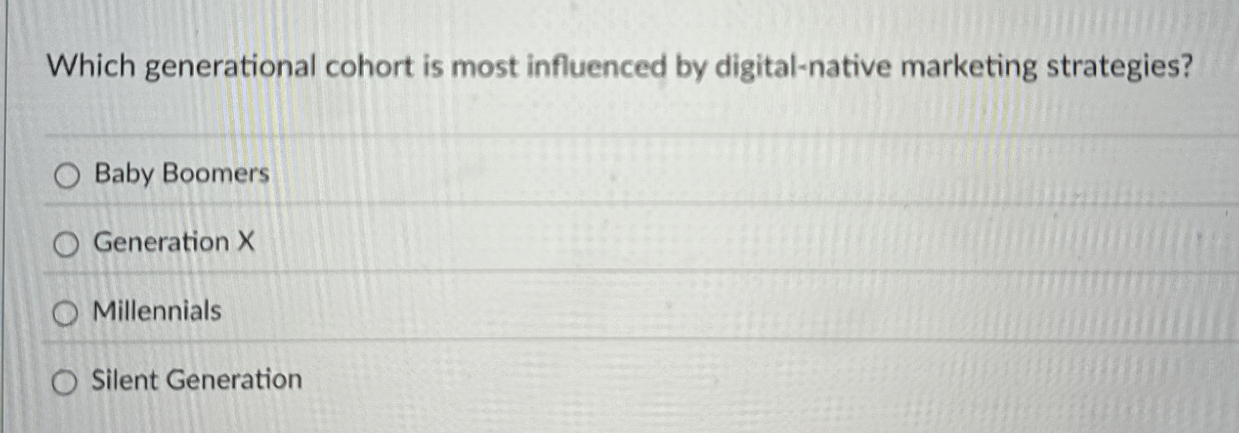 Which generational cohort is most influenced by