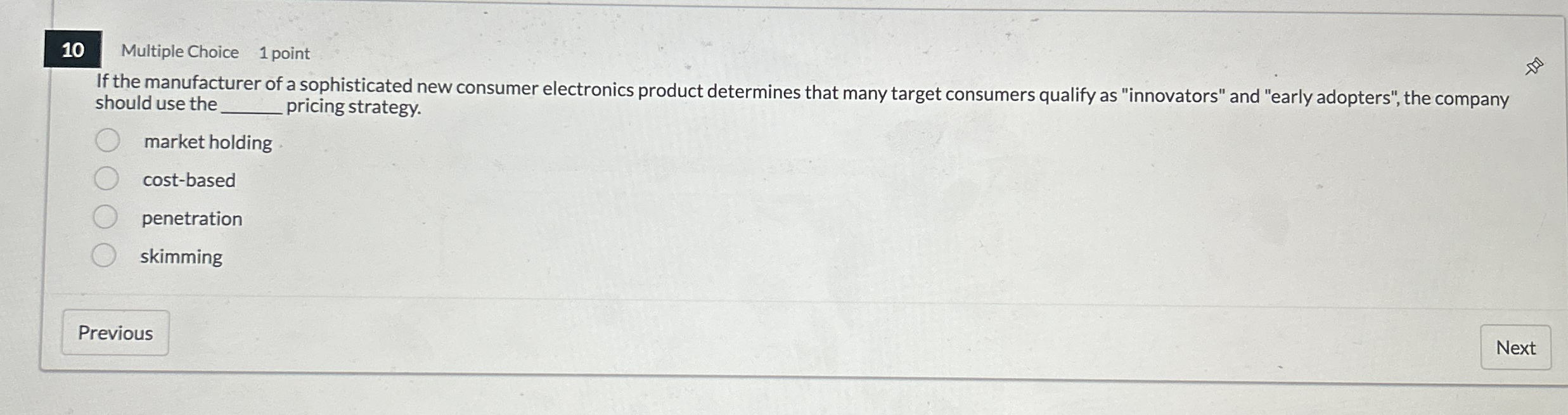 1 0 Multiple Choice 1 point If the manufacturer