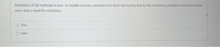Adoption of Ql methods in low- to middle-income