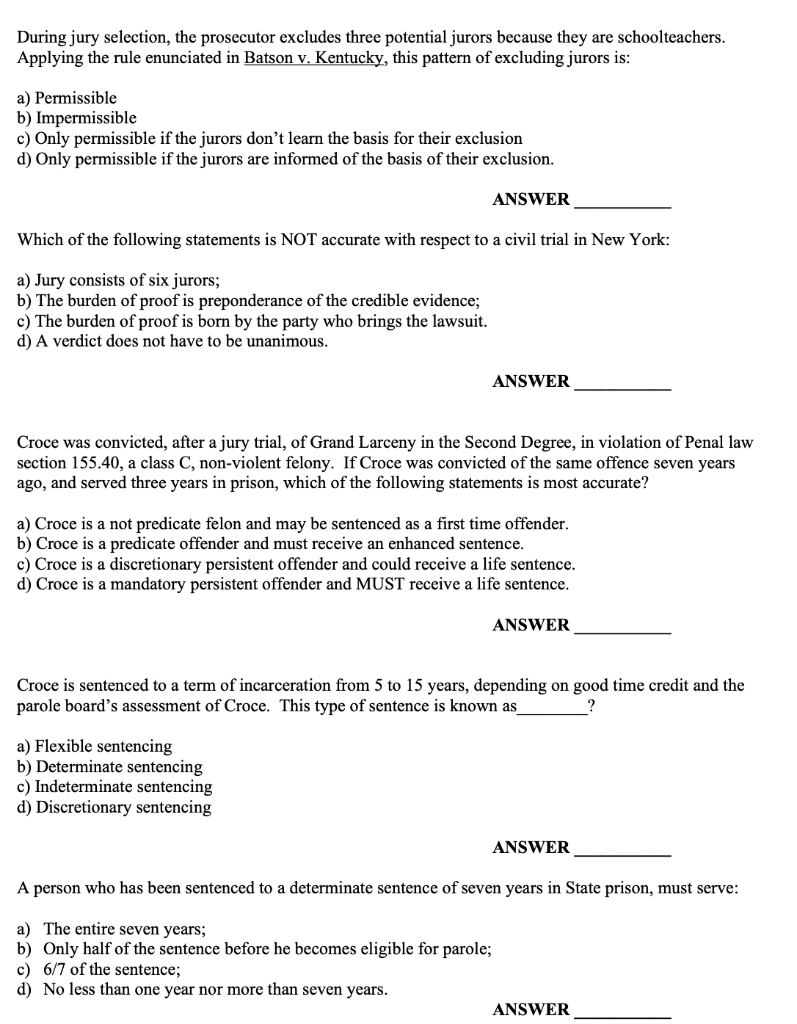 During jury selection, the prosecutor excludes