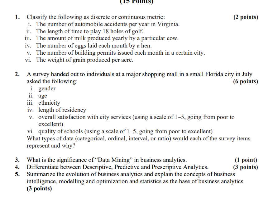 For this week's second discussion, please list