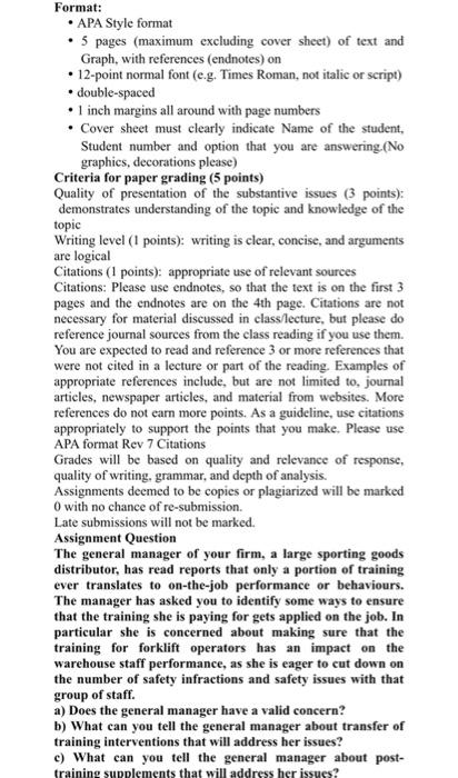 Format: APA Style format . 5 pages (maximum
