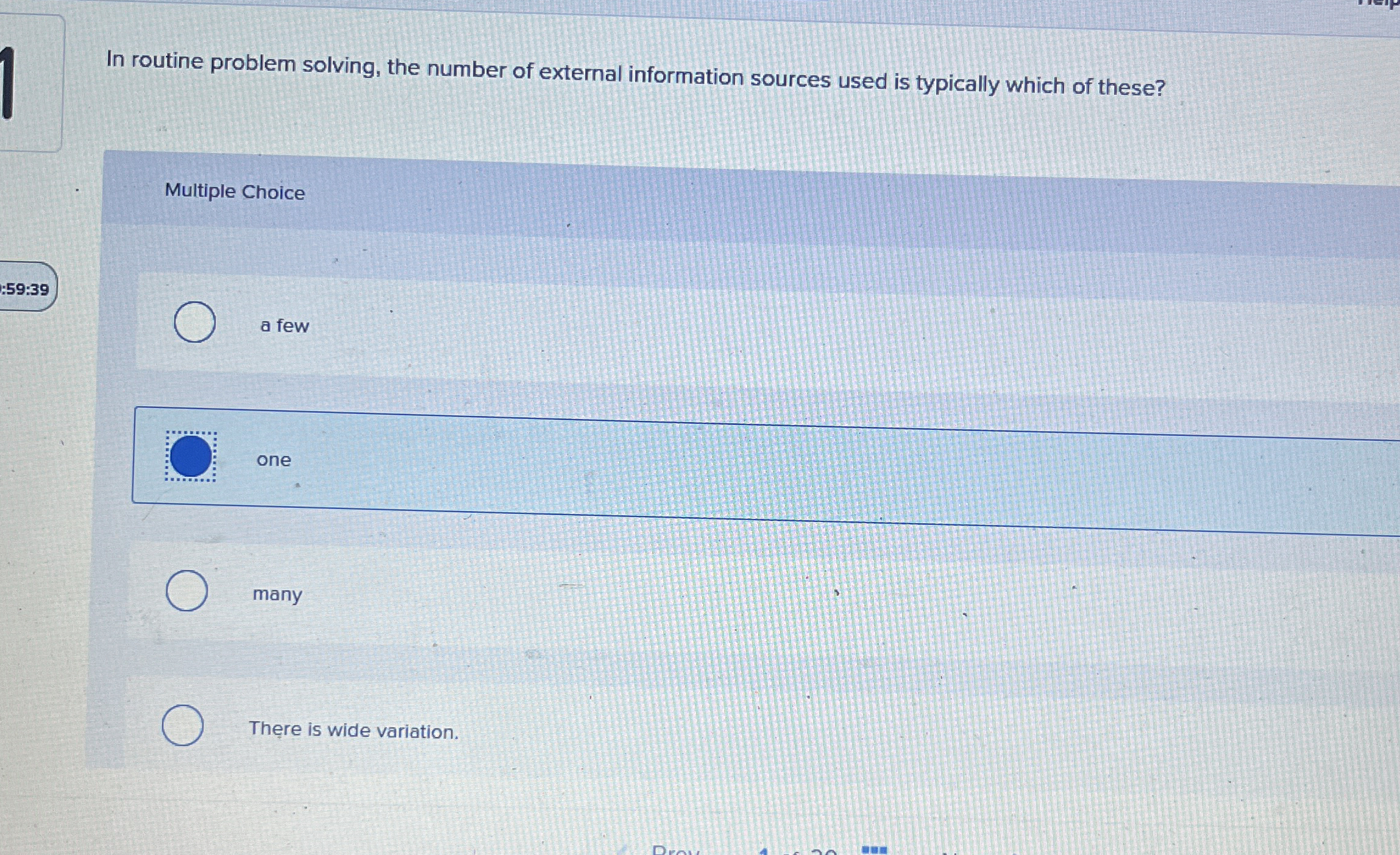 In routine problem solving, the number of