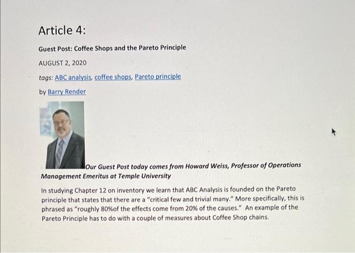 answer the two discussion questions Article 4: