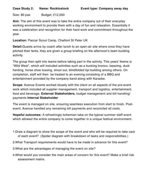 Case Study 2: Name: Rocktostock Event type: