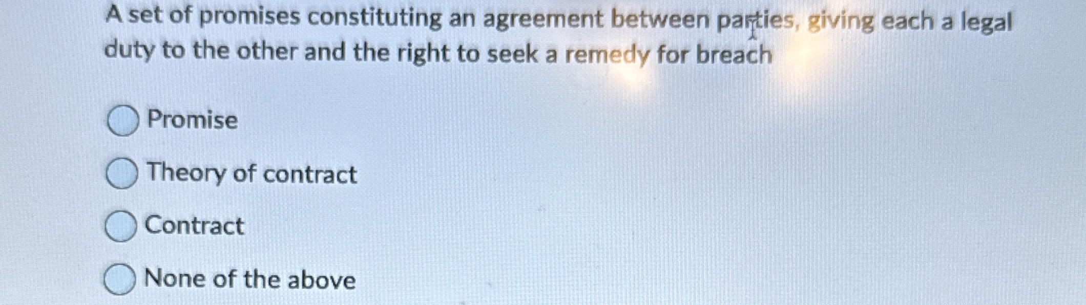 A set of promises constituting an agreement