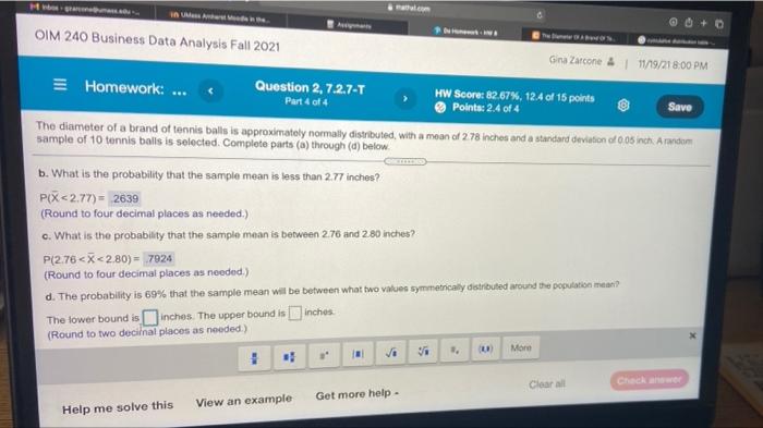 just part D please TheN In Ante te + 0 OIM 240