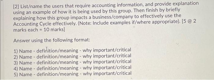 [2] Listame the users that require accounting