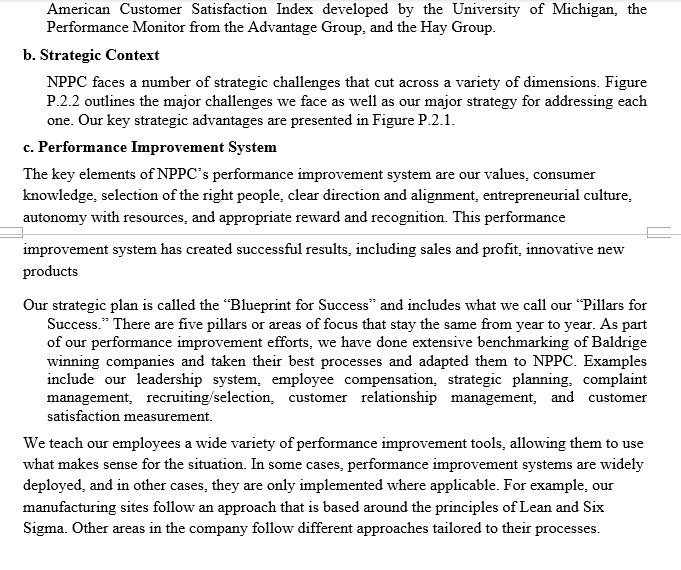 you will be given a Organization Profile in which