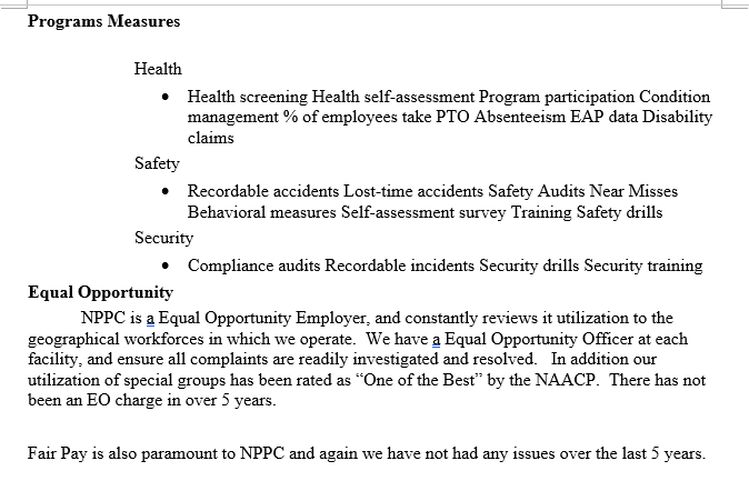 you will be given a Organization Profile in which