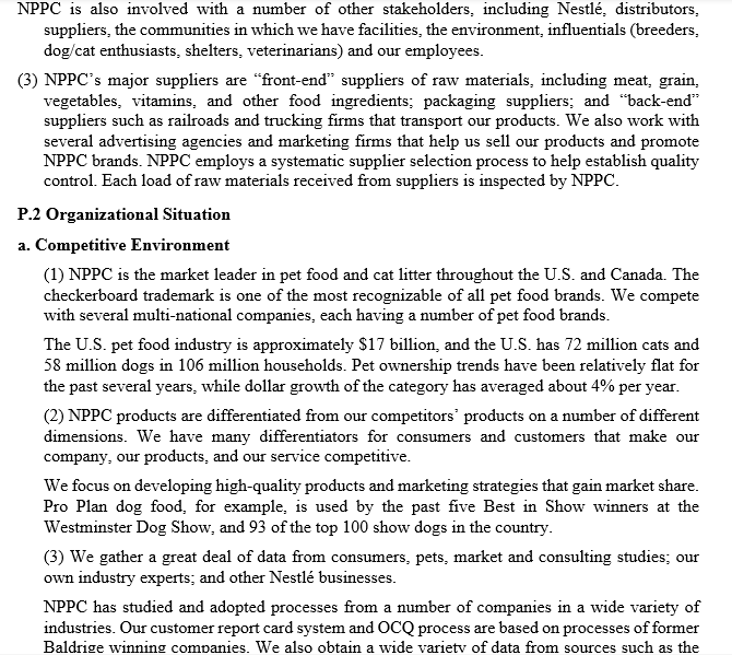 you will be given a Organization Profile in which