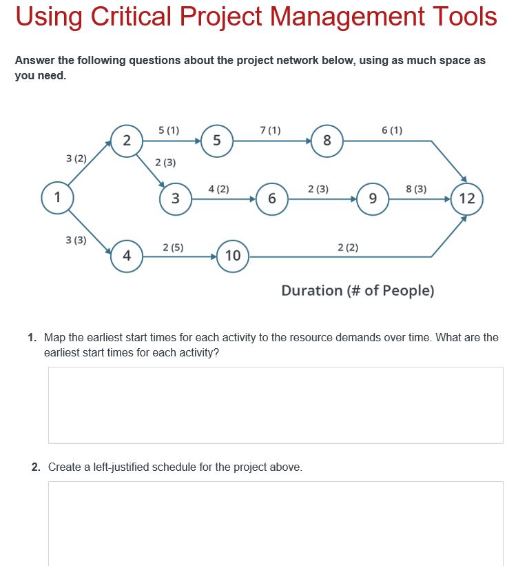 Using Critical Project Management Tools Answer