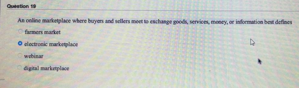 Question 18 The e-hub involves multiple partners