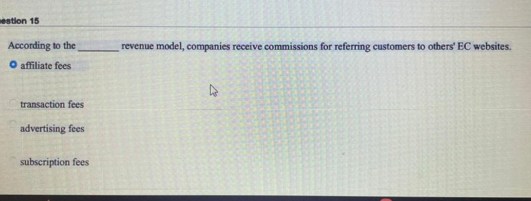 Question 18 The e-hub involves multiple partners
