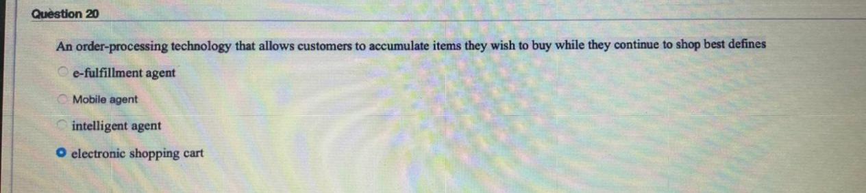 Question 18 The e-hub involves multiple partners