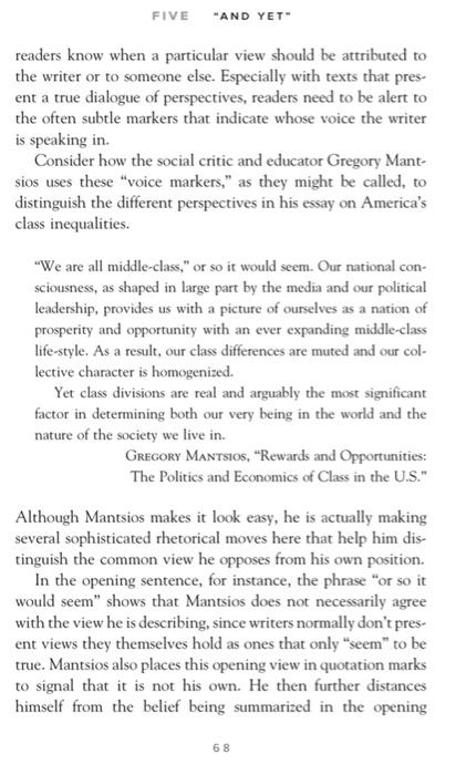 Read and answer exercise 1. To see how one writer