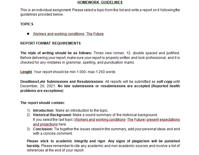 HOMEWORK GUIDELINES This is an individual