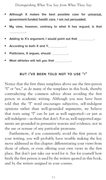 Read and answer exercise 1. To see how one writer