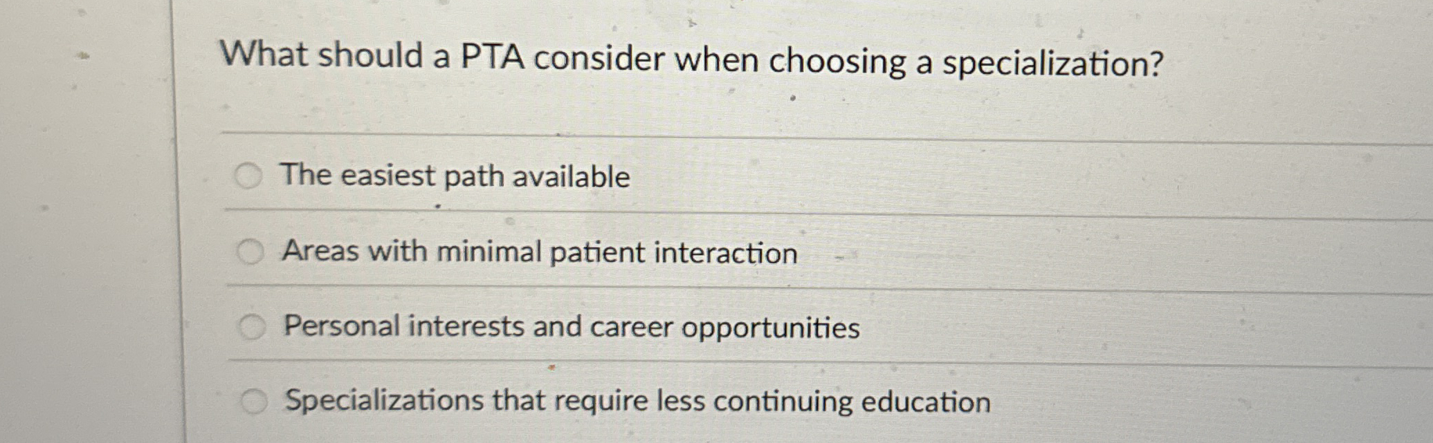 What should a PTA consider when choosing a