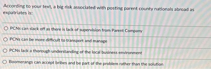 1 1 According to your text, a big risk associated