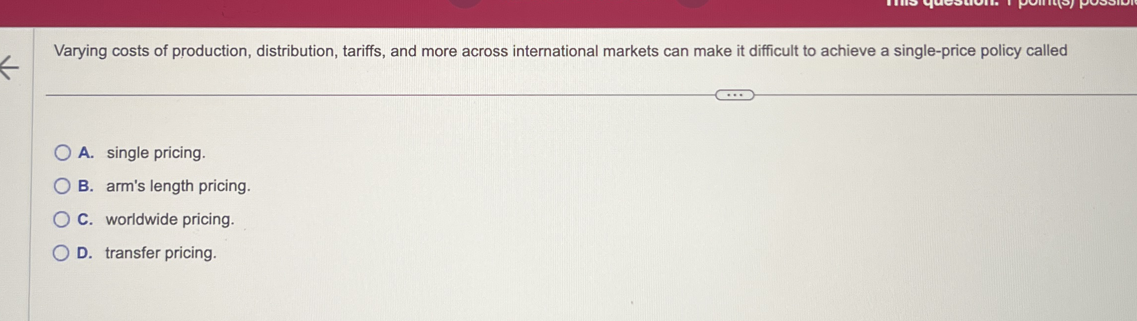 Varying costs of production, distribution,