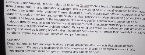 Consider a scenario within a tech start - up