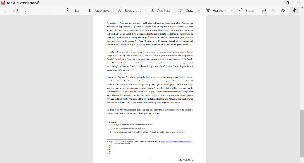 Individual assignment pdf 1 of 3 Q + D Page view