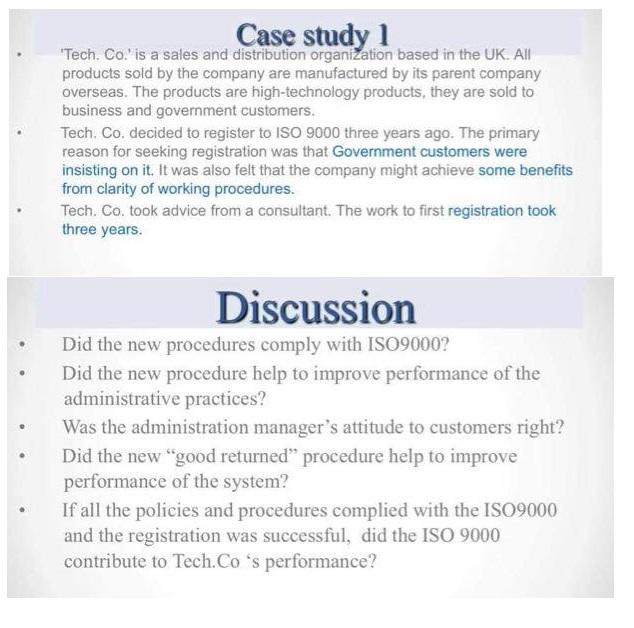 Case study 1 Tech. Co.' is a sales and