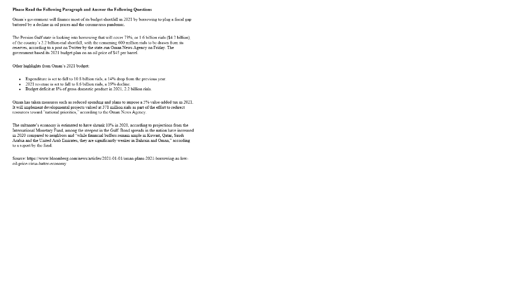 Please read the paragraph given above and answer