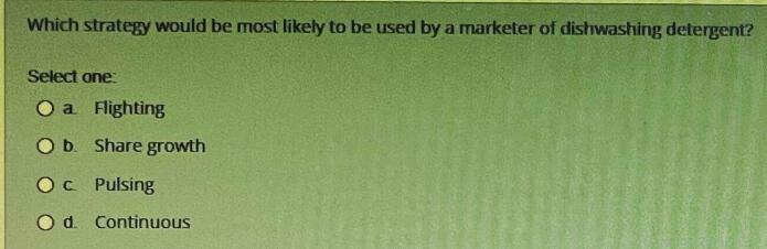 Which strategy would be most likely to be used by