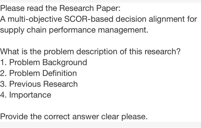 Please read the Research Paper: A multi-objective