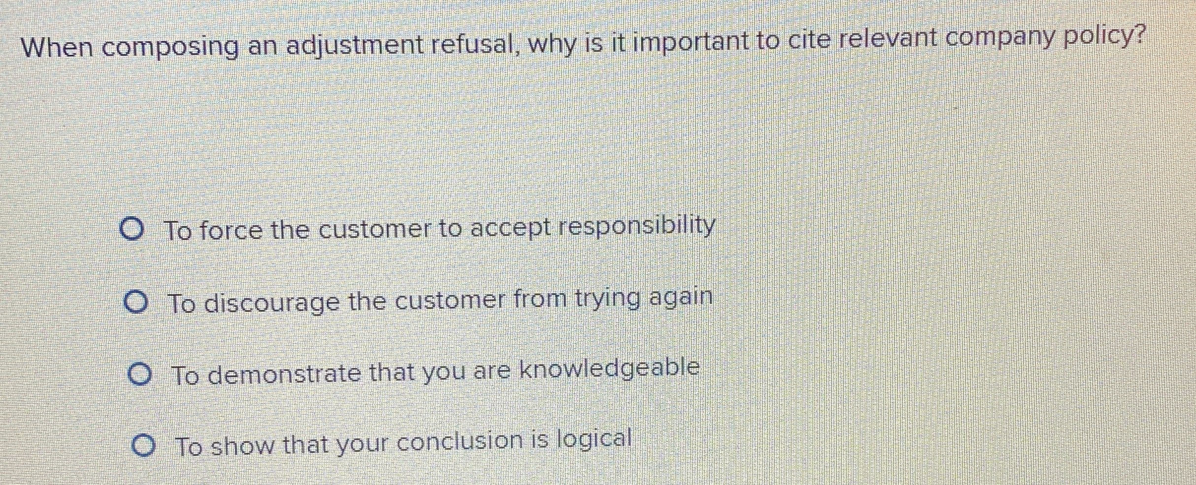 When composing an adjustment refusal, why is it