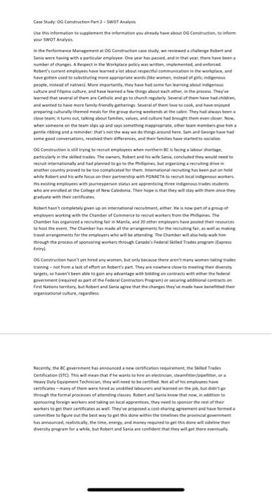 write a swot analysis fot this case study given