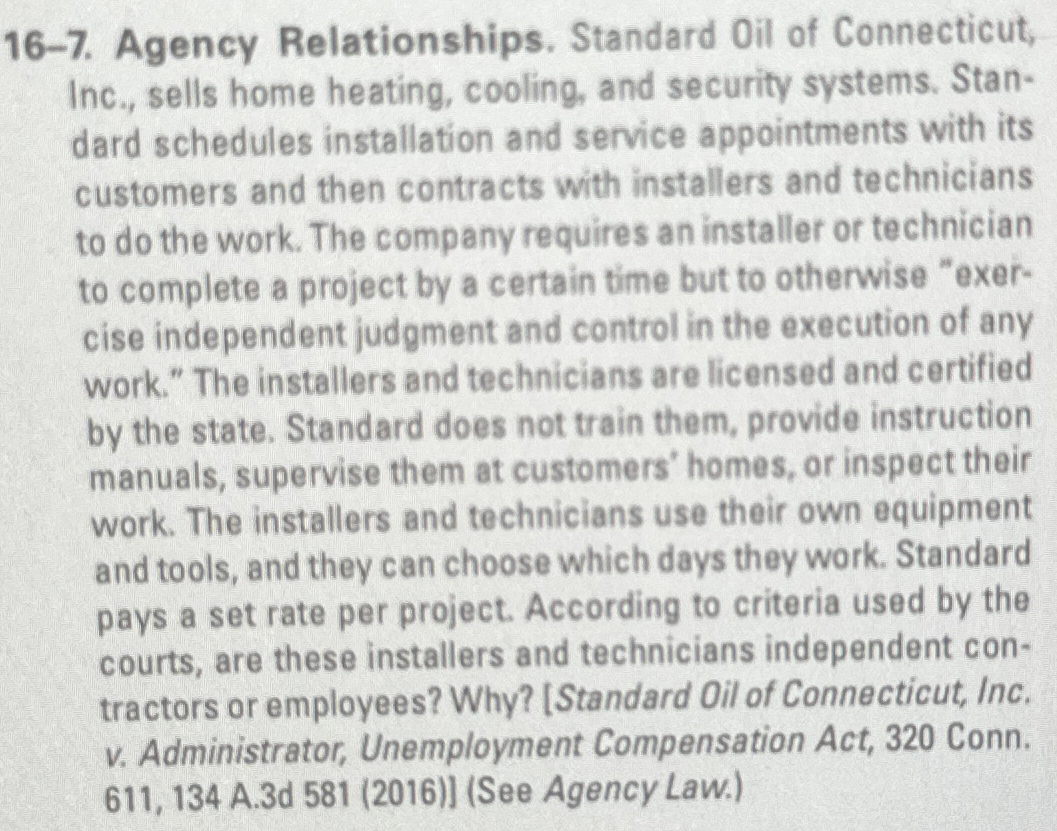 1 6 - 7 . Agency Relationships. Standard Oil of