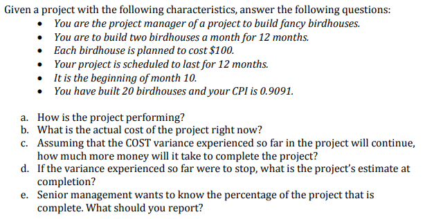 Given a project with the following