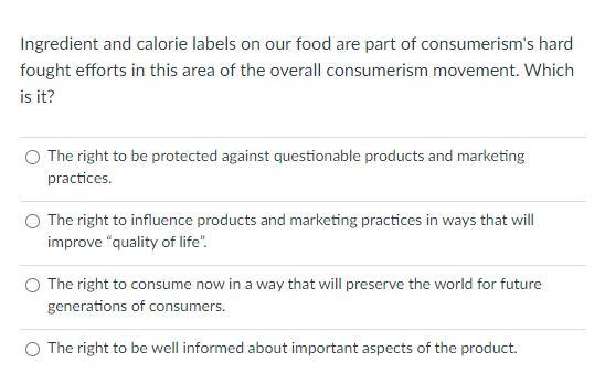 Ingredient and calorie labels on our food are