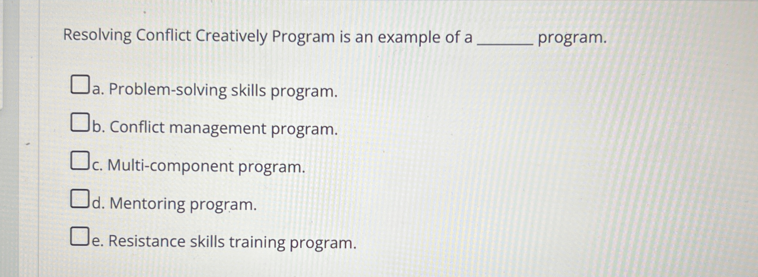 Resolving Conflict Creatively Program is an