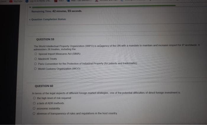 Remaining Time: 42 minutes, 55 seconds Question