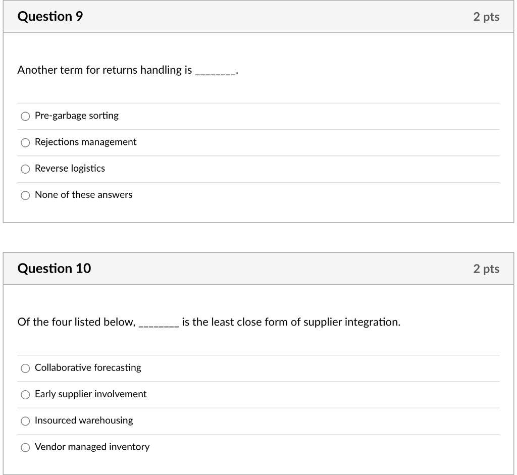 Question 9 2 pts Another term for returns