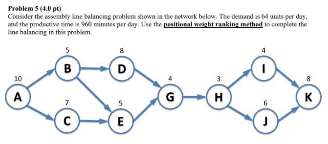 1. Determine a line balance using the lowest